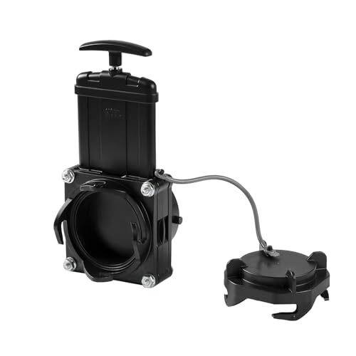GLOBIZ Short Bayonet Hook Twist-On Waste Valve RV Gate Valve Compatible with Most Brands of Bayonet/Lug Adapter UV-Resistant(1Pack) Black(8050)