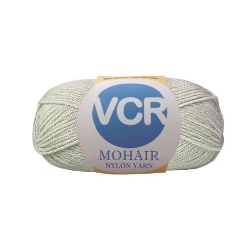 Image of VCR Mohair Nylon Silver Grey Yarn, 100 Grams Hank, 196 Meters Length, Acrylic 75%, Mohair Nylon 25%, Pack of 1 Yarn, Soft Crosia Threads, Suitable for Winter Garments.