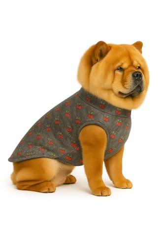 Image of The Pets Company Dog Winter Coat Jacket, Clothes, Windproof, Reversible, Light Weight, Washable, Ultra Warm Thick Fleece Lined Dog Vest for Cold Weather Protection, (Grey Cherry, Large - 24 Inch)