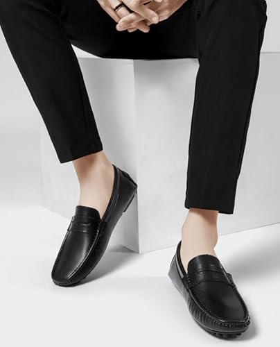 Minishion Boys Mens Comfortable Dress Shoes Loafers with Buckle Driving Moccasins YY0073