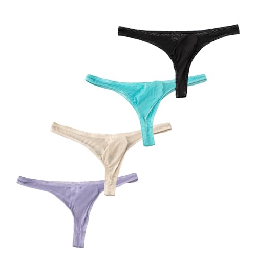 Men Lace Printed Thongs Men's Underwear Sexy Low-Rise T- Back Pantie