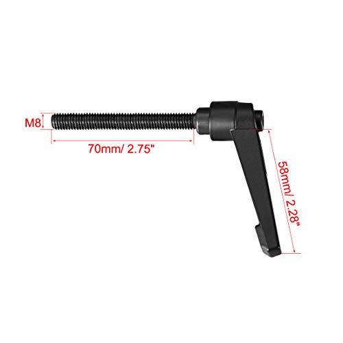 Image of uxcell M8 x 70mm Handle Adjustable Clamping Lever Thread Push Button Ratchet Male Threaded Stud Knobs Locking Rotating Screw Handles Quick Release Bolt Black 3pcs