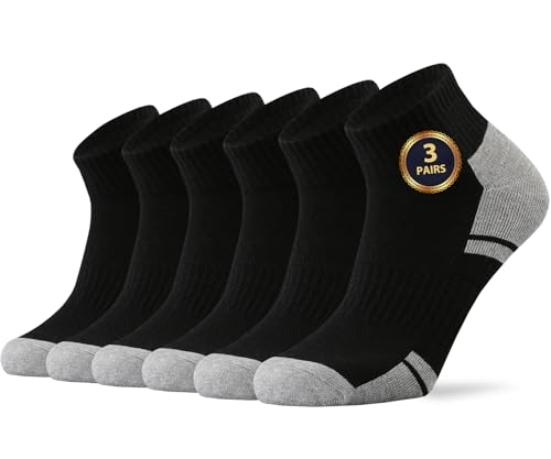 Ortis Low Cut Socks for Men Athletic Sport Running Exercise(Black L 3P)