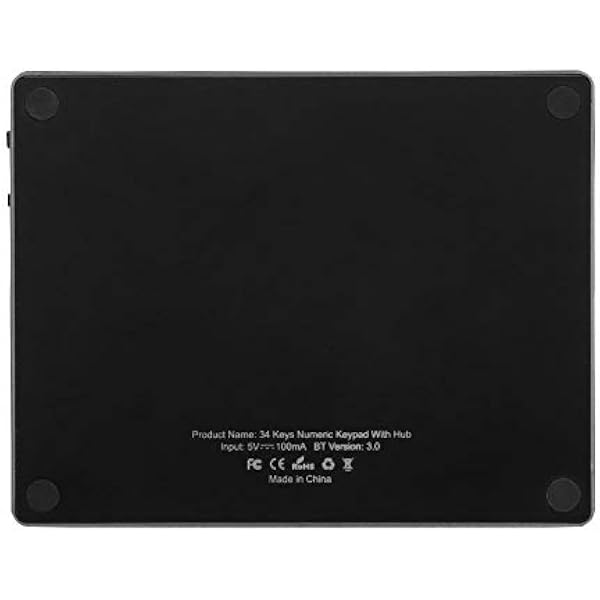 BT181Pro Беспроводная мини-клавиатура 34 клавиши USB 3,7 В / 2 мА Hub Type C Эргономичная клавиатура USB 3.0 для/OS/Android (2 дополнительных цвета) (черный)