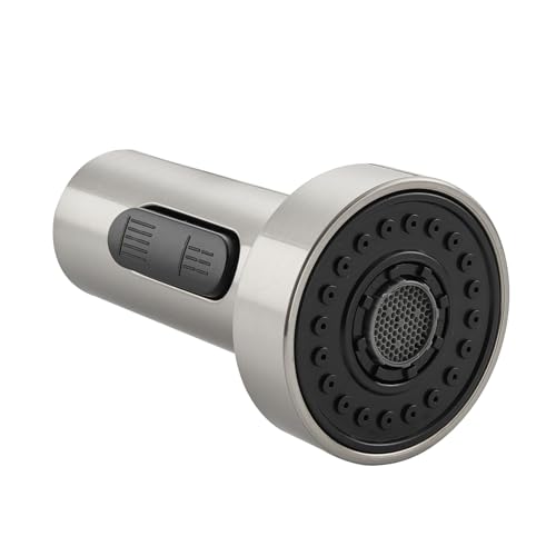 Image of Pull Down kitchen Faucet Head Replacement, Kitchen Faucets 2-Function Spray Nozzle, Kitchen Sink Sprayer Replacement Compatible with Model Number SZ-S-3314-BN-01&SZ-S-3315-BN-01, Brushed Nickel