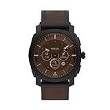 Fossil Gen 6 Hybrid Smartwatch für Herren Machine Edelstahl schwarz Lederband...