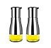 MHtech Botella de Aceite - utensilio de Cocina de Vidrio de Acero Inoxidable, Adecuado para Aceite de Oliva, vinagre, Salsa de Soja, Vino para cocinar, etc. (320 ml + 2 Botellas)