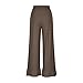 bawilom Womens Casual Palazzo Pants Ruffle Hem Wide Leg Trousers Drawstring High Waist Baggy Loose Fit Lounge Pants Pockets Brown