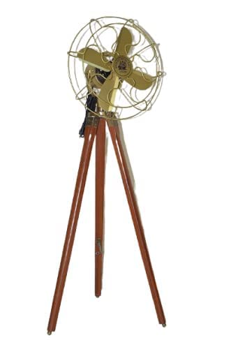 Standard Antique Floor Fan Handmade Pedestal Fan | Designer Fan With Wooden Tripod Stand
