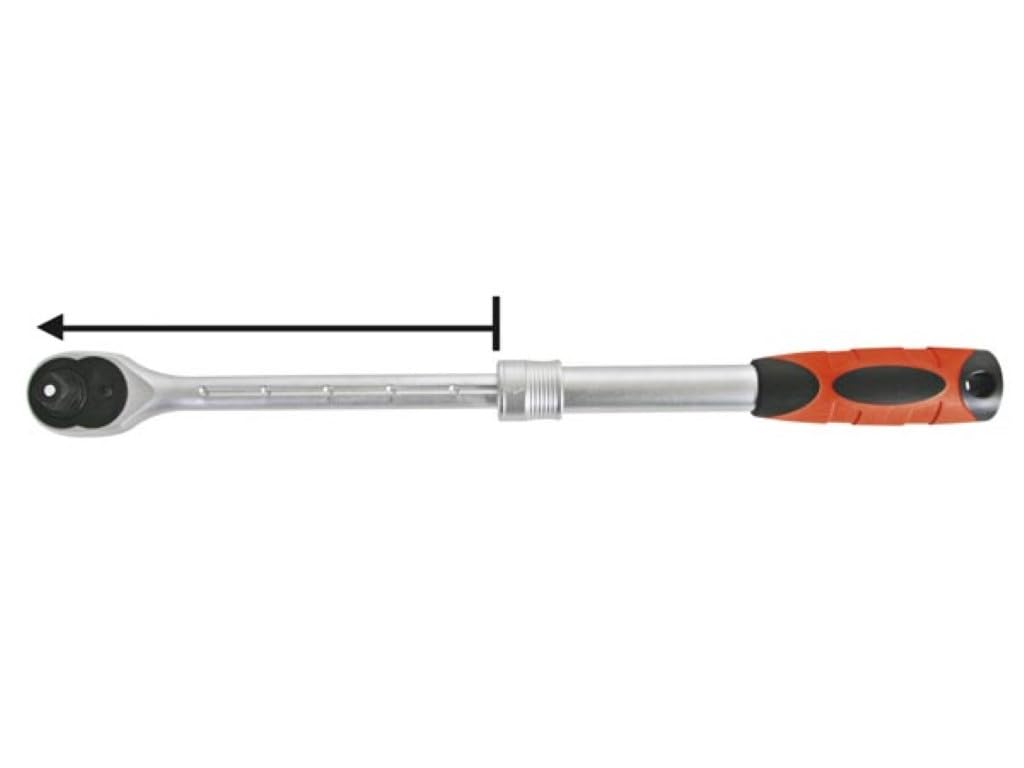 Toolland Wkrętak grzechotkowy wysuwany 1/2" z drobnym mechanizmem zębatym 72T, doskonałe narzędzie do każdej pracy, w domu lub w warsztacie
