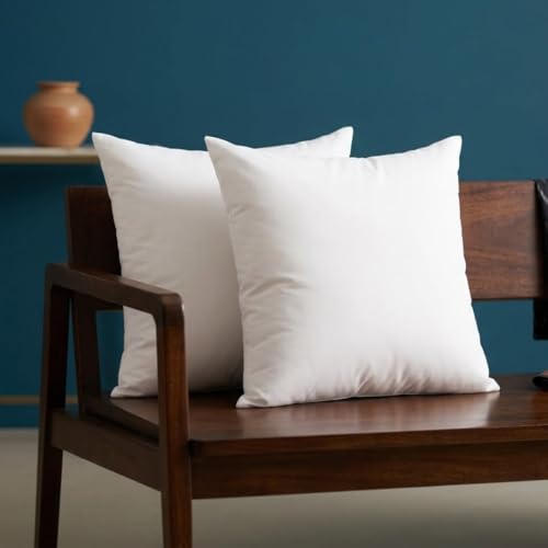 Image of SAJAVAT HOME Soft Microfiber Cushion for Sofa | Hypoallergenic White Sofa Pillow Inserts for Couch & Bed | Lightweight, Durable Cushions | 12x12 Inches (30x30 cm) | Pack of 2