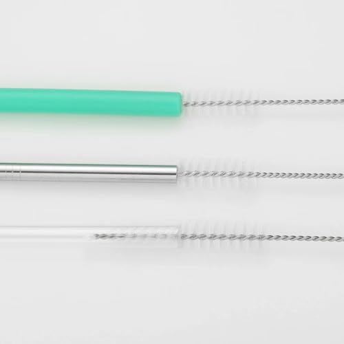 Image of Generic Straw Cleaner Brush Set, 20-Piece Long Brushes for Tumblers, Water Bottles, Sippy Cups, Pipes, Tubes, Hummingbird Feeders, Silver