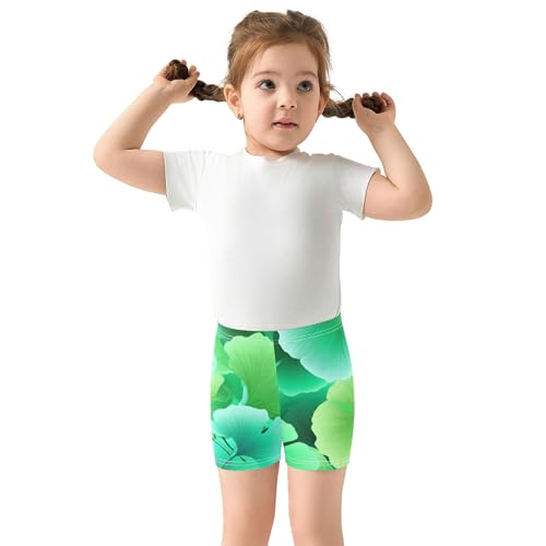 Joisal Cotton Under Shorts for Dresses Ginkgo Leaves Green Teal Toddler Girl Biker Shorts 4t Dance Clothes3