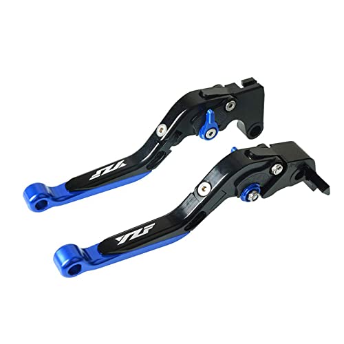 CNC Aluminium Bremshebel YZF Kupplungshebel Set Kupplung Klappbar Ausziehbar Für YZF R1 2004-2014 YZF R6 2005-2016 Blau