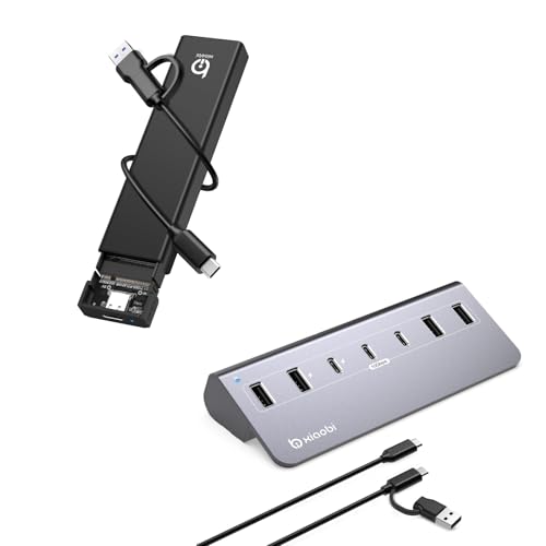 Hub USB con alimentación y caja NVMe SSD miniatura 1