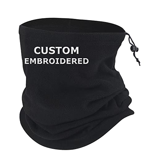 TopTie Custom Embroidery Fleece Neck Gaiter Cold Weather Scarf Hat Face Gaiter Neck Warmer Ski Beanie Hat