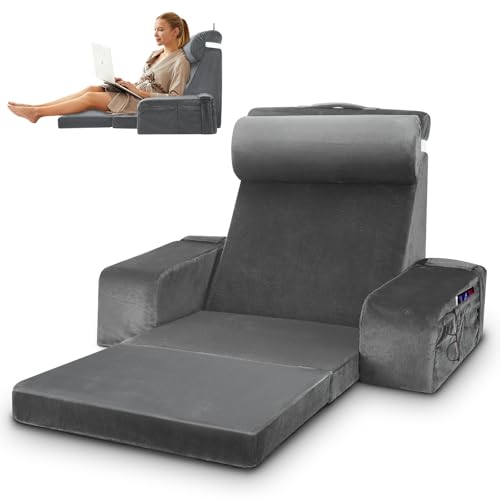 Reading Pillow for Adults Back Support Cushion with Arms for Bed Sitting Up Backrest Chair for Sitting in Bed Full Support Wedge Cushion Beds Rest Pillow for Watching TV Gaming in Beds Sofa Floor
