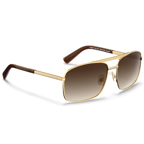 CARFIA Sonnenbrille Herren Polarisiert UV400 Retro Pilotenbrille Metall Sonnenbrillen 100% UV-Schutz CAT 3
