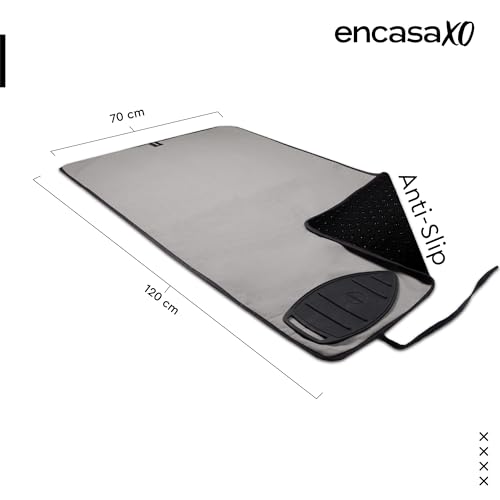 Image of Encasa XO Ironing Mat /Pad (Large 120x70 cm) with Padding, Anti-Slip, Silicone Iron Rest for Steam Press on Tabletop or Bed - Heat Resistant, Portable Travel Friendly -Grey