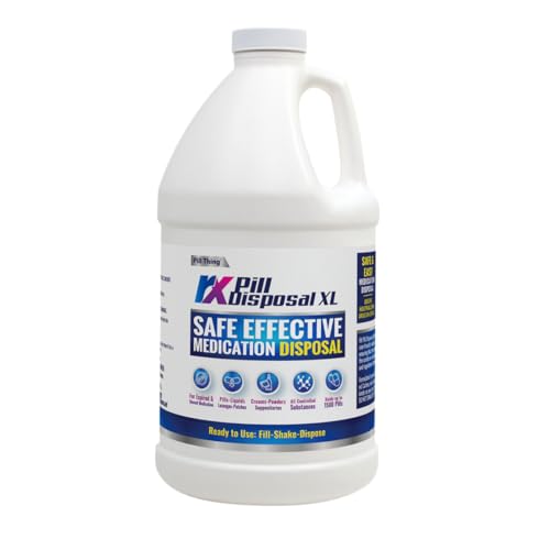 RX Pill Disposal XL Safe Effective Solution Destroy and Deactivate Prescription Medication Drug Medicines XLarge 64oz Capacity