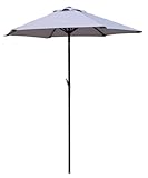 Gardissimo Sonnenschirm New Sunny 180 Hellgrau, mit UV Schutz 50+, Kurbel, Rund, Kurbelschirm, Marktschirm, Balkonschirm, Knickbar, Garten, Balkon