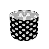 Drum Lampshade Seamless polka dot black white Medium Lamp Shade Replacement Linen Fabric Lampshades for Bedside Table Lamp Floor Lamps Spider Fitter 11'x11'x9'