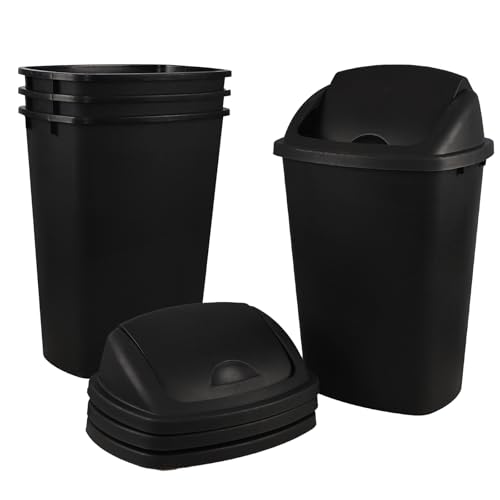 Caneca de Basura Negra de 50 L con Tapa Basculante, Pack 4 miniatura 7