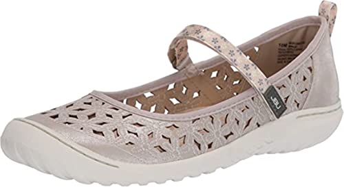 JBU by Jambu Women's Wildflower Mary Jane Flat, Cream Shimmer, 9 W US