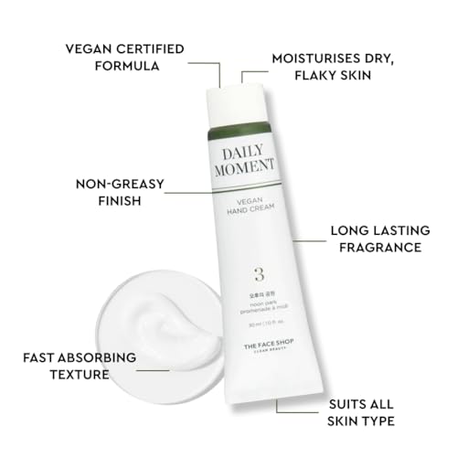 The Face Shop Daily Moment Vegan Hand Cream Noon Park with Hyaluronic Acid & Shea Butter, Non-Greasy & Quick absorbing hand care cream, 30ml - Image 4