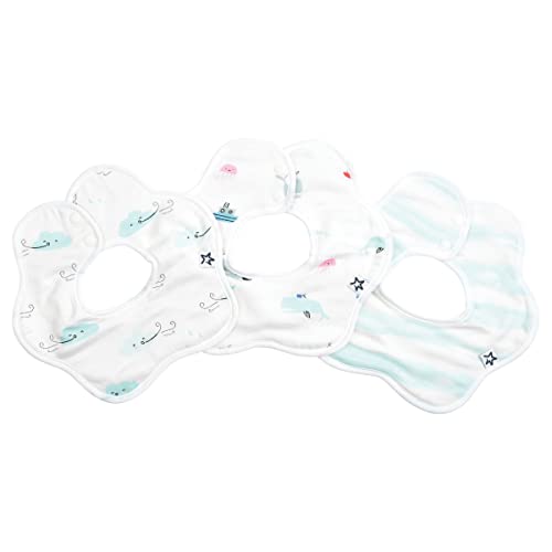 Image of Tiny Twinkle Roundabout Drool Bibs 3 Pack - 360 Rotating Waterproof and Absorbent Teething Baby (Cloud) Cloud 3-pack