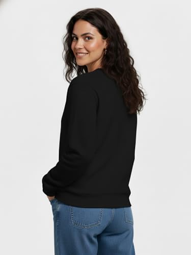 Image of LEOTUDE Full Sleeve Cottonblend Oversized Tshirt for Women, Round Neck