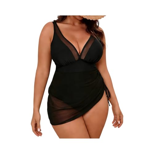 Maillot de bain uni avec jupe intégrée pour camoufler les hanches
