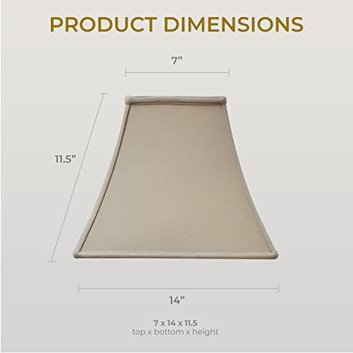 Image of Royal Designs, Inc. Regal Series Square Bell Lamp Shade, 7 x 14 x 11.5, Linen Beige, Set of 2