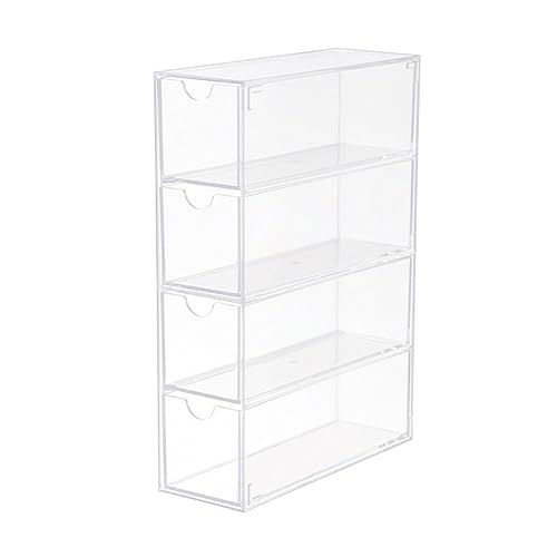 esowemsn 1PC Acrylic Sunglasses Organizer 4-Drawer Clear Sunglasses Case with Lid Stackable Eyeglass Display Holder Multi-used Storage Box for Eyeglass Makeup Office Items -  KBD2558