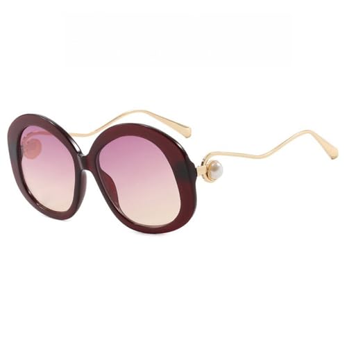 Lunettes de soleil rondes UV400 avec monture en perles pour une protection élégante