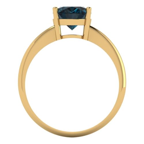 2.0 ct Oval Cut Natural London Blue Topaz 14k Yellow Gold Solitaire Wedding Engagement Bridal Promise Ring4