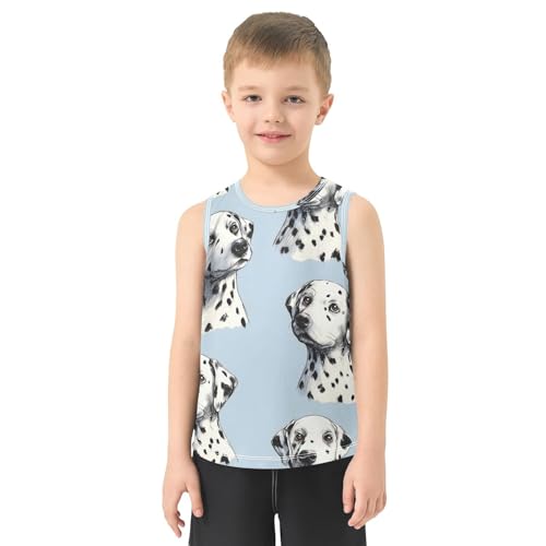 susiyo Cute Dalmatian Dogs Boys Sleeveless Tank Top Girls Athletic T Shirt2
