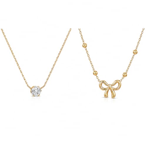 Image of Necklace Set For Women Stylish | Anti Tarnish Waterproof Stainless Steel Chain Pendant Necklaces Jewelry for Love | Gold Plated Jewellery Accessories for Woman & Girls | Birthday Gift for Wife & Girlfriend