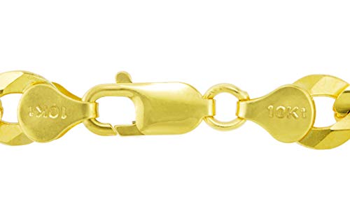 Nuragold 10K Yellow Gold 10Mm Solid Cuban Curb Link Chain Bracelet, Mens Jewelry Lobster Clasp 8" 8.5" 9" #TOP7