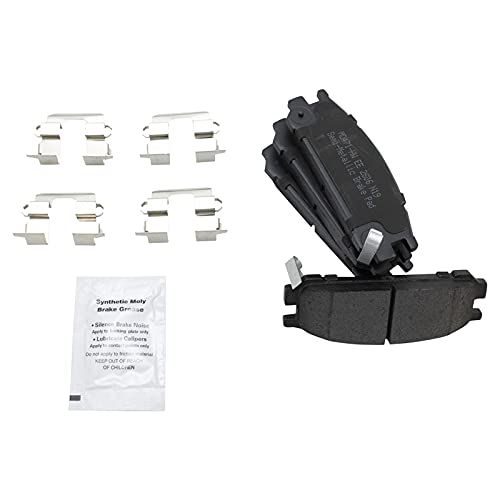 Image of TRQ Rear Brake Pad & Rotor Kit, with Chemical Kit Parking Brake Shoe Set Semi-Metallic Compatible with 1993-1999 Subaru Impreza 1995-1999 Legacy