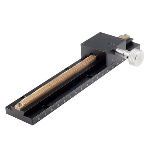 Hookurity Mesa de Desplazamiento Lineal con módulo Lineal de PT-DN25 Plataforma Lineal Manual con Ajuste Fino de Cremallera y Engranaje de Ranura de Cola de Milano de Largo Recorrido(PT-DZ40-300)