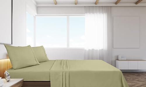Royale Linens 2 Pack Bulk Flat Sheet Set - Top Sheets - Soft 1800 Microfiber - Wrinkle & Stain Resistant - for Hotel, Massage Table, Hospital, Dorm - Twin Flat Sheet Sold Separately (Twin, Sage Green) - Thumbnail 7