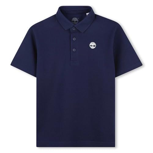 Image of Timberland Boys School Uniform Short Sleeve Pique Cotton Knit Polo Shirt, Kids Button Closure Premium Breathable Polo