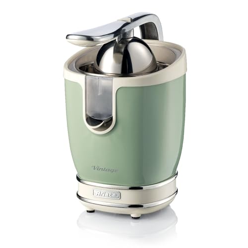Ariete 413 Spremiagrumi Elettrico con Leva - Salvagoccia - Motore Silenzioso - 85 Watt - Design Vintage - Verde