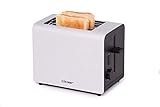 Cloer 3519 Toaster / 825 W / für 2 Toastscheiben / integrierter Brötchenaufsatz / Nachhebevorrichtung / Krümelschublade / mattiertes wärmeisoliertes Aluminiumgehäuse