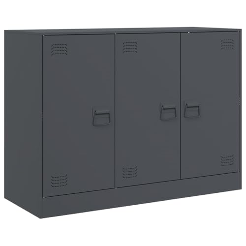 vidaXL Buffet Anthracite 99x39x73 cm Acier, Armoire, Armoire latérale, Armoire de Rangement, armoires, Placard, Buffet Haut, Organisateur de Maison