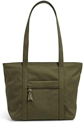 Vera Bradley Women's Cotton Small Vera Tote Bag, Climbing Ivy Green, One Size