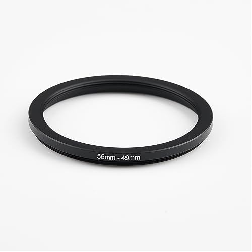 Image of 55mm to 49mm Step-Down Ring Filter Adapter,for All Brands UV ND CPL, Metal Ring Step-Down Rings Adapter Filter (55mm-49mm)