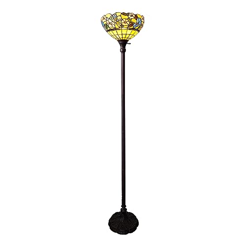 Amora Tiffany Floor Lamp - 70” Hummingbirds Floral...