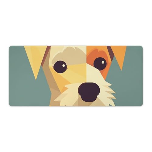 Tapis de souris de jeu grand format carré tapis de bureau imprimé chien rigide